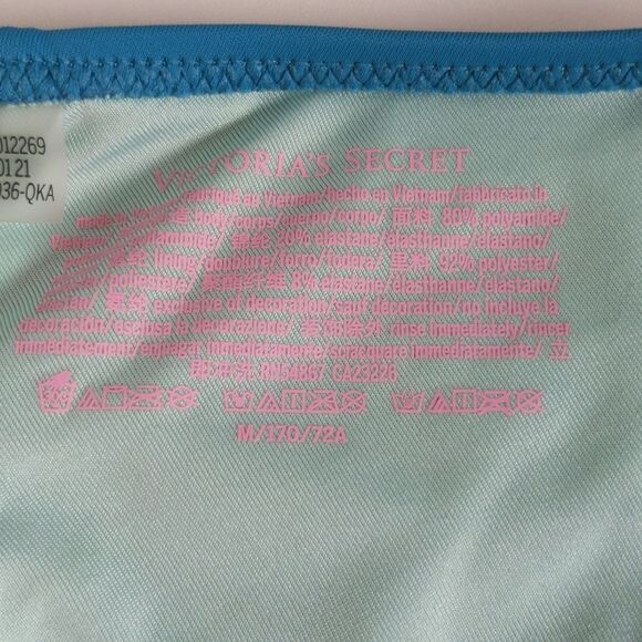 Victoria's Secret turquoise blue ruched back bikini swimsuit bottoms M - Picture 3 of 6